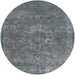 Round Mid-Century Modern Gray Oriental Rug, urb1811