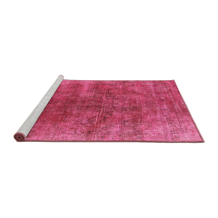 Sideview of Machine Washable Industrial Modern Violet Red Pink Rug, wshurb1812