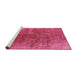 Sideview of Machine Washable Industrial Modern Violet Red Pink Rug, wshurb1812