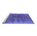 Sideview of Machine Washable Oriental Blue Industrial Rug, wshurb1812blu