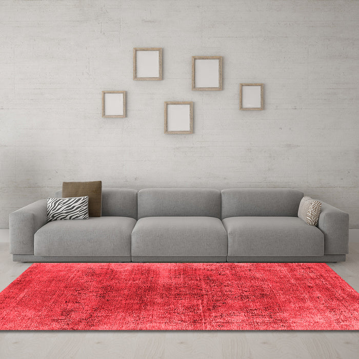 Industrial Red Washable Rugs
