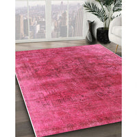 Mid-Century Modern Violet Red Pink Oriental Rug, urb1812