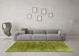 Machine Washable Oriental Green Industrial Area Rugs in a Living Room,, wshurb1812grn