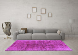 Machine Washable Oriental Purple Industrial Area Rugs in a Living Room, wshurb1812pur