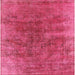 Square Mid-Century Modern Violet Red Pink Oriental Rug, urb1812