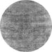 Round Machine Washable Oriental Gray Industrial Rug, wshurb1812gry