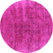 Round Oriental Pink Industrial Rug, urb1812pnk