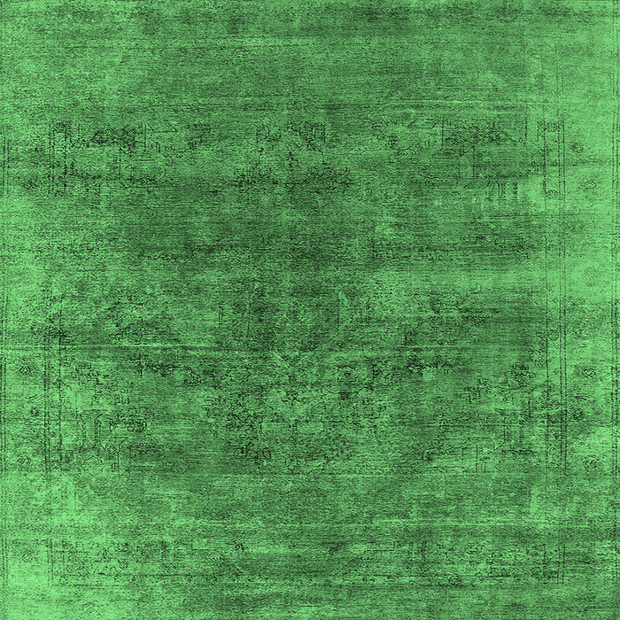 Square Oriental Emerald Green Industrial Rug, urb1812emgrn