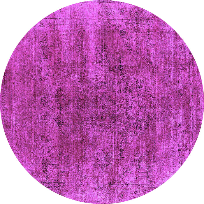 Round Oriental Purple Industrial Rug, urb1812pur