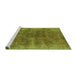 Sideview of Machine Washable Oriental Green Industrial Area Rugs, wshurb1812grn