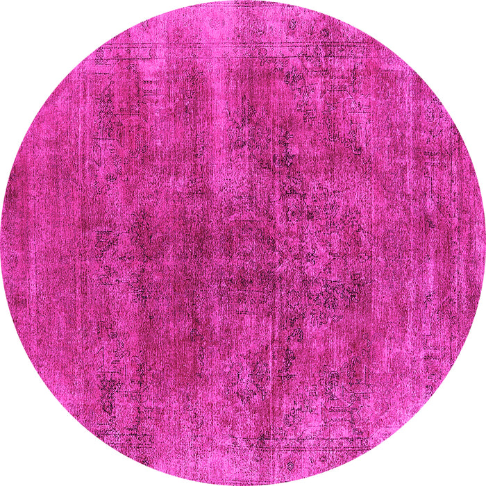 Round Machine Washable Oriental Pink Industrial Rug, wshurb1812pnk
