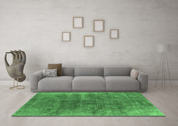 Machine Washable Oriental Emerald Green Industrial Area Rugs in a Living Room,, wshurb1812emgrn
