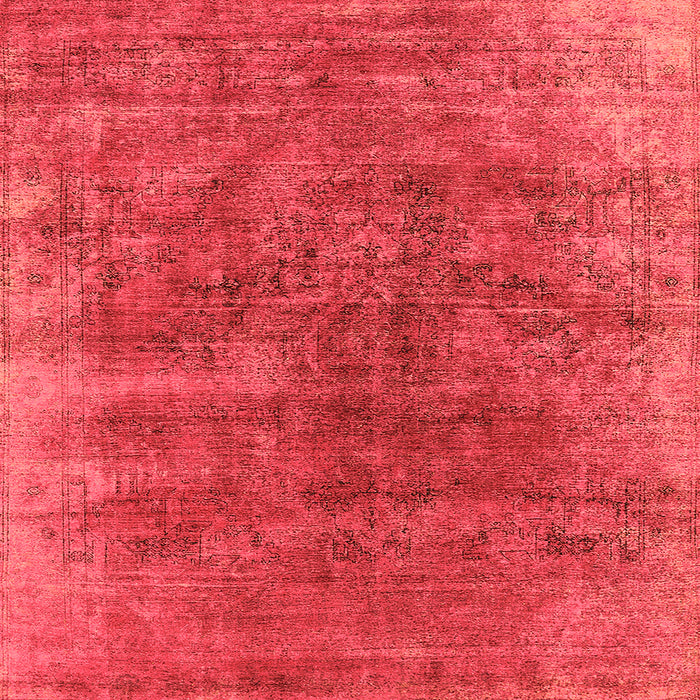 Square Machine Washable Oriental Orange Industrial Area Rugs, wshurb1812org