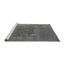 Sideview of Machine Washable Oriental Gray Industrial Rug, wshurb1813gry