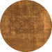 Round Oriental Orange Industrial Rug, urb1813org