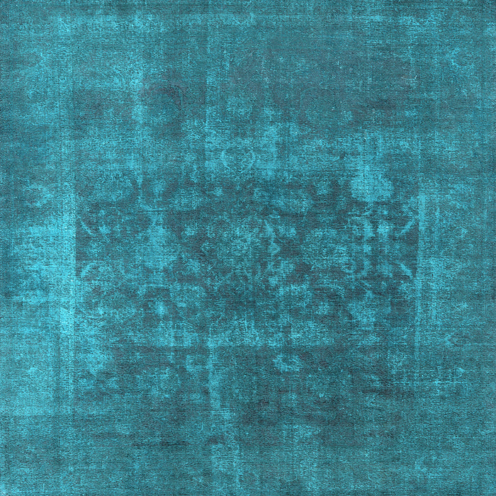 Square Machine Washable Oriental Light Blue Industrial Rug, wshurb1813lblu