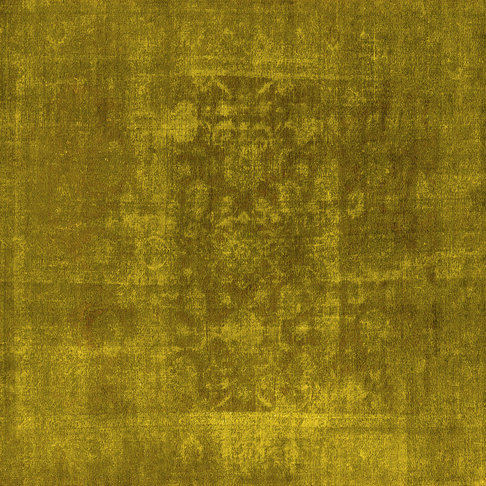Square Machine Washable Oriental Yellow Industrial Rug, wshurb1813yw