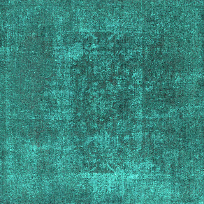 Square Oriental Turquoise Industrial Rug, urb1813turq