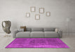 Machine Washable Oriental Pink Industrial Rug in a Living Room, wshurb1813pnk