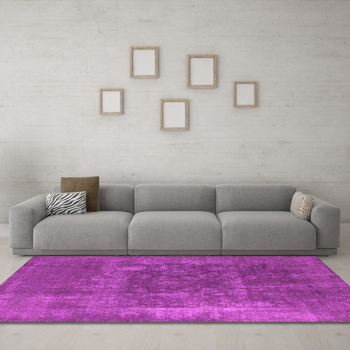Machine Washable Oriental Pink Industrial Rug in a Living Room, wshurb1813pnk