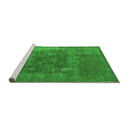 Sideview of Machine Washable Oriental Green Industrial Area Rugs, wshurb1813grn