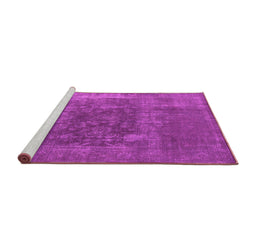 Sideview of Machine Washable Oriental Pink Industrial Rug, wshurb1813pnk