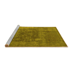 Sideview of Machine Washable Oriental Yellow Industrial Rug, wshurb1813yw
