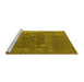 Sideview of Machine Washable Oriental Yellow Industrial Rug, wshurb1813yw