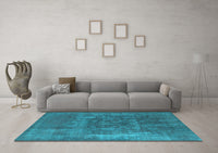 Machine Washable Oriental Light Blue Industrial Rug, wshurb1813lblu