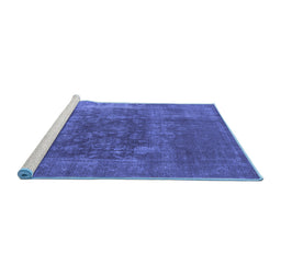 Sideview of Machine Washable Oriental Blue Industrial Rug, wshurb1813blu