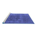 Sideview of Machine Washable Oriental Blue Industrial Rug, wshurb1813blu