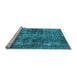 Sideview of Machine Washable Oriental Light Blue Industrial Rug, wshurb1814lblu