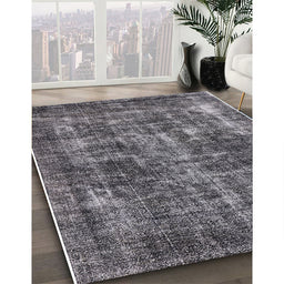Mid-Century Modern Gray Oriental Rug in Family Room, urb1814