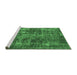 Sideview of Machine Washable Oriental Emerald Green Industrial Area Rugs, wshurb1814emgrn