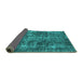 Sideview of Oriental Turquoise Industrial Rug, urb1814turq