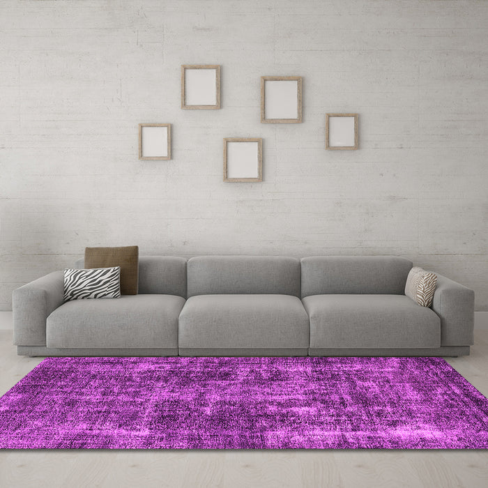 Machine Washable Oriental Pink Industrial Rug in a Living Room, wshurb1814pnk