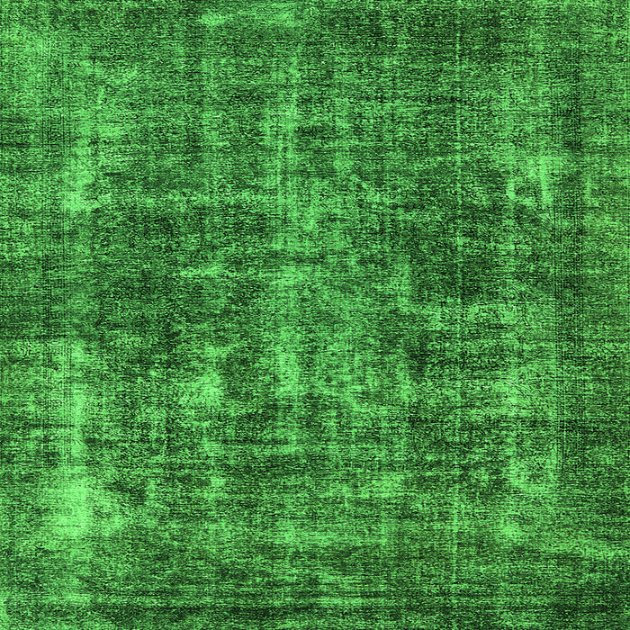 Square Machine Washable Oriental Green Industrial Area Rugs, wshurb1814grn