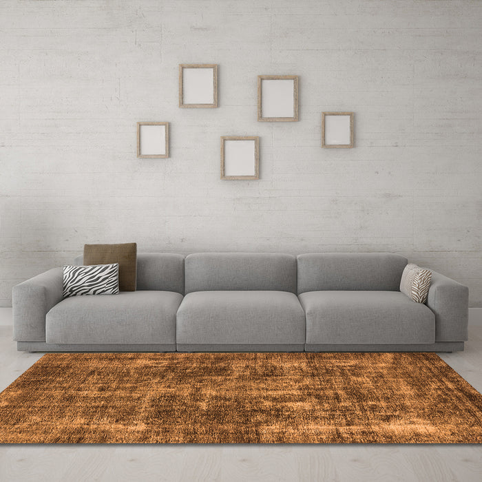Machine Washable Oriental Orange Industrial Area Rugs in a Living Room, wshurb1814org