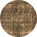 Round Oriental Brown Industrial Rug, urb1814brn