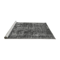 Sideview of Machine Washable Oriental Gray Industrial Rug, wshurb1814gry