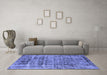 Machine Washable Oriental Blue Industrial Rug in a Living Room, wshurb1815blu