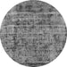 Round Oriental Gray Industrial Rug, urb1815gry