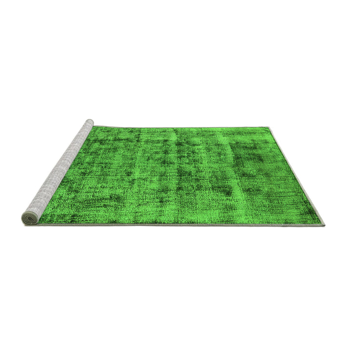 Sideview of Machine Washable Oriental Green Industrial Area Rugs, wshurb1815grn