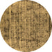 Round Oriental Brown Industrial Rug, urb1815brn