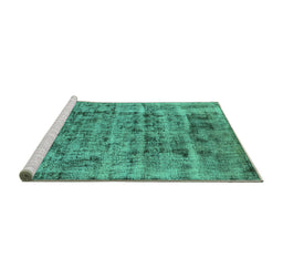 Sideview of Machine Washable Oriental Turquoise Industrial Area Rugs, wshurb1815turq