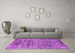 Machine Washable Oriental Purple Industrial Area Rugs in a Living Room, wshurb1815pur