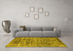 Machine Washable Oriental Yellow Industrial Rug in a Living Room, wshurb1815yw