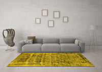 Machine Washable Oriental Yellow Industrial Rug, wshurb1815yw