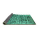 Sideview of Oriental Turquoise Industrial Rug, urb1815turq