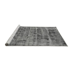 Sideview of Machine Washable Oriental Gray Industrial Rug, wshurb1815gry
